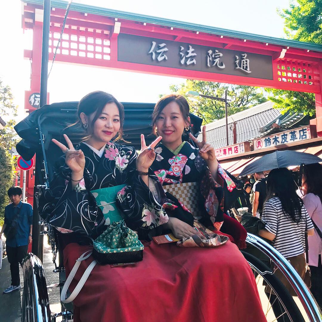 お着物で人力車♡