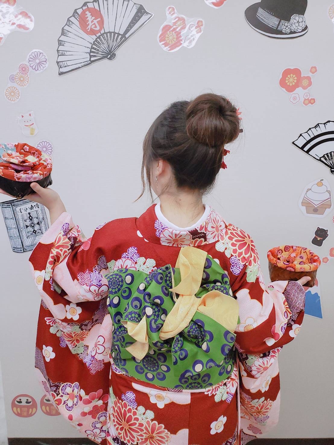 帯2本使いで華やかに╰(*´︶`*)╯♡