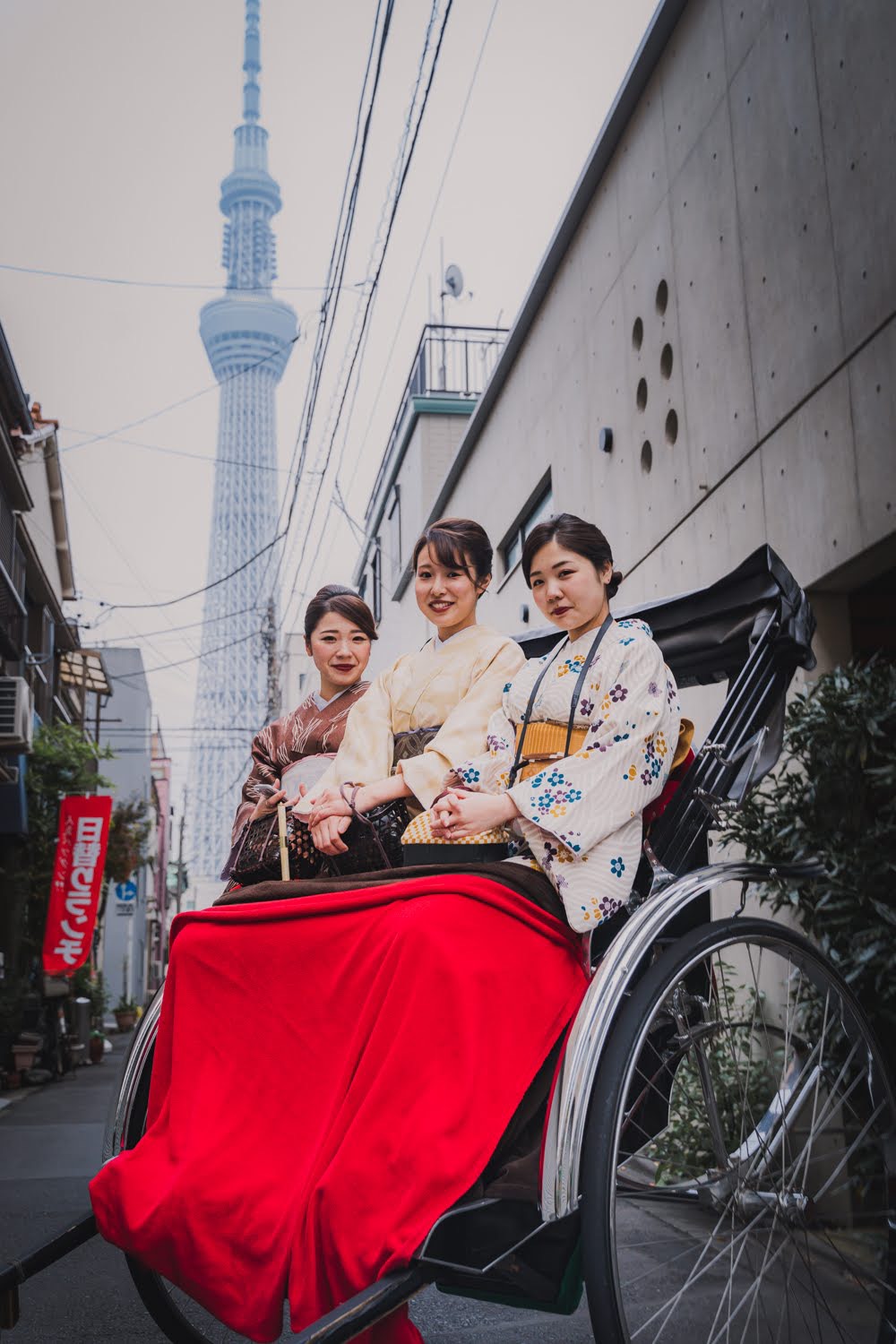 着物でスカイツリーと素敵なお写真♪