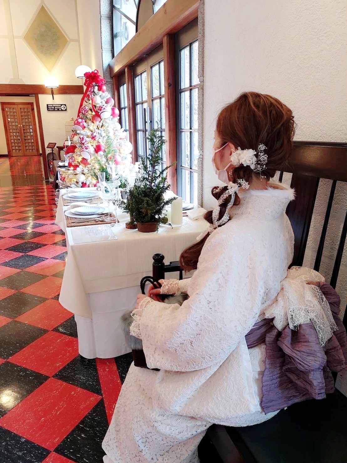 クリスマスツリーと着物❤︎