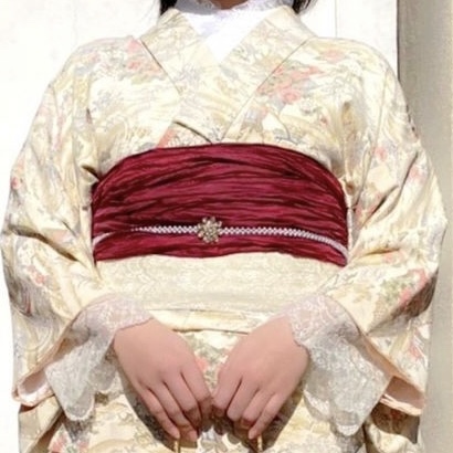 レースと兵児帯で可愛く♡