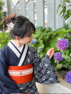 【浴衣×紫陽花】横浜駅 袴 訪問着 七五三 着物レンタルVASARA横浜駅前店