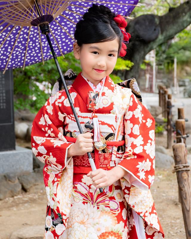 七歳・本振袖姿のお子様